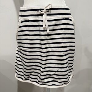 Talbots Size S Navy and White Cotton Skirt